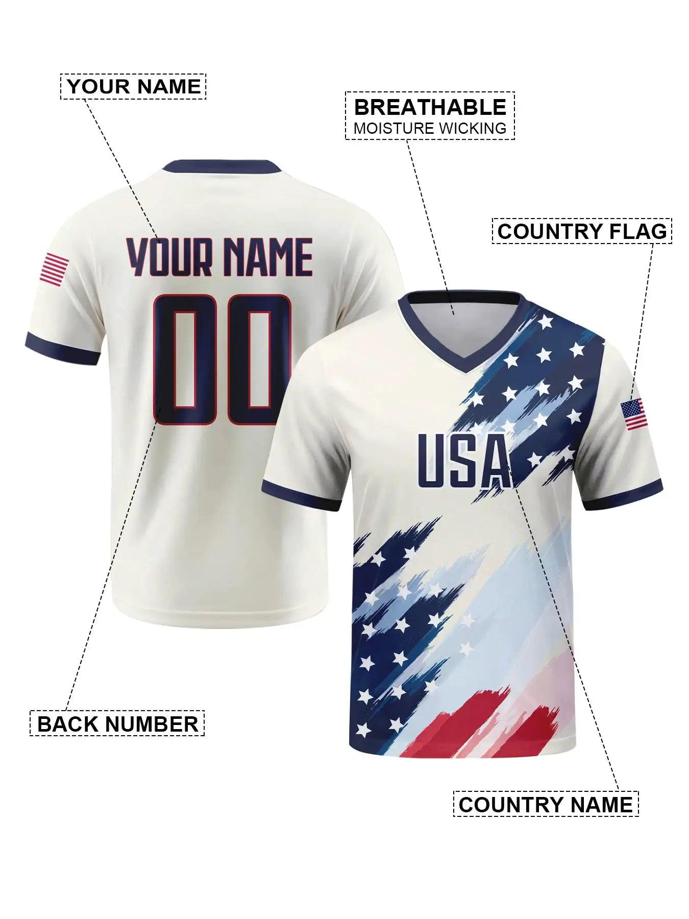  USA Soccer Jersey Personalized With Custom Name -  ToylandEU™