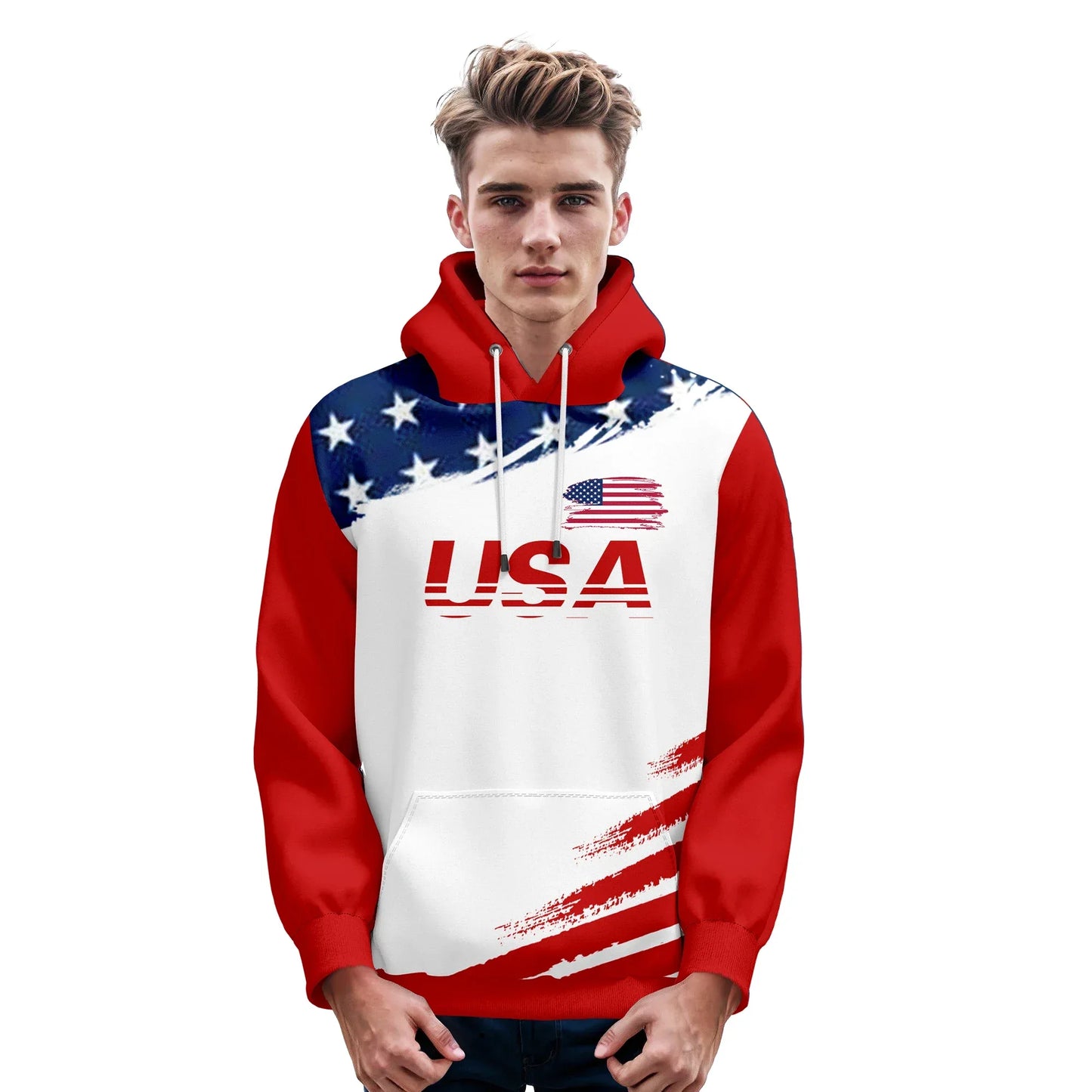 USA Unisex Custom Name And Number Hoodie, Pullover Sweatshirt, Basketball Fan Gift, Streetwear - ToylandEU