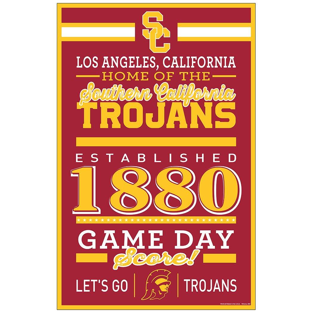USC Trojans 11x17 Wood Sign Established Date Decor - ToylandEU