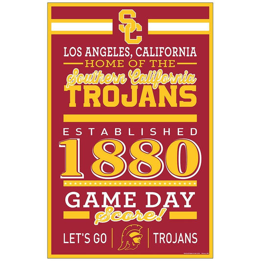 USC Trojans 11x17 Wood Sign Established Date Decor - ToylandEU