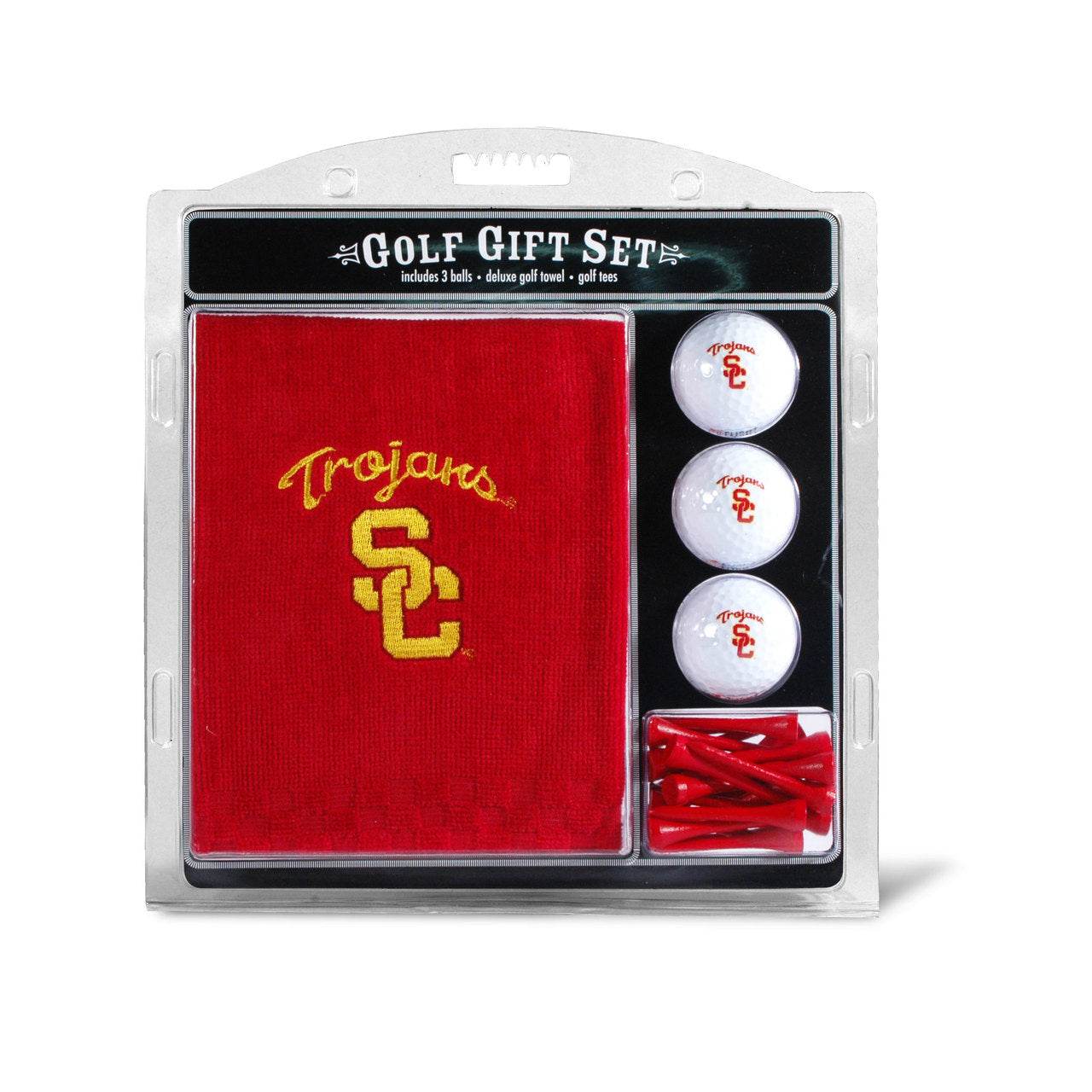 USC Trojans Golf Gift Set With Embroidered Towel And Tees - ToylandEU
