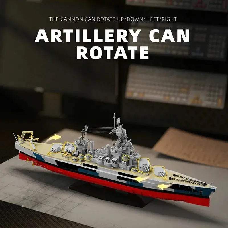 USS Colorado 1:300 Battleship Building Blocks Model Set Display Ready - ToylandEU