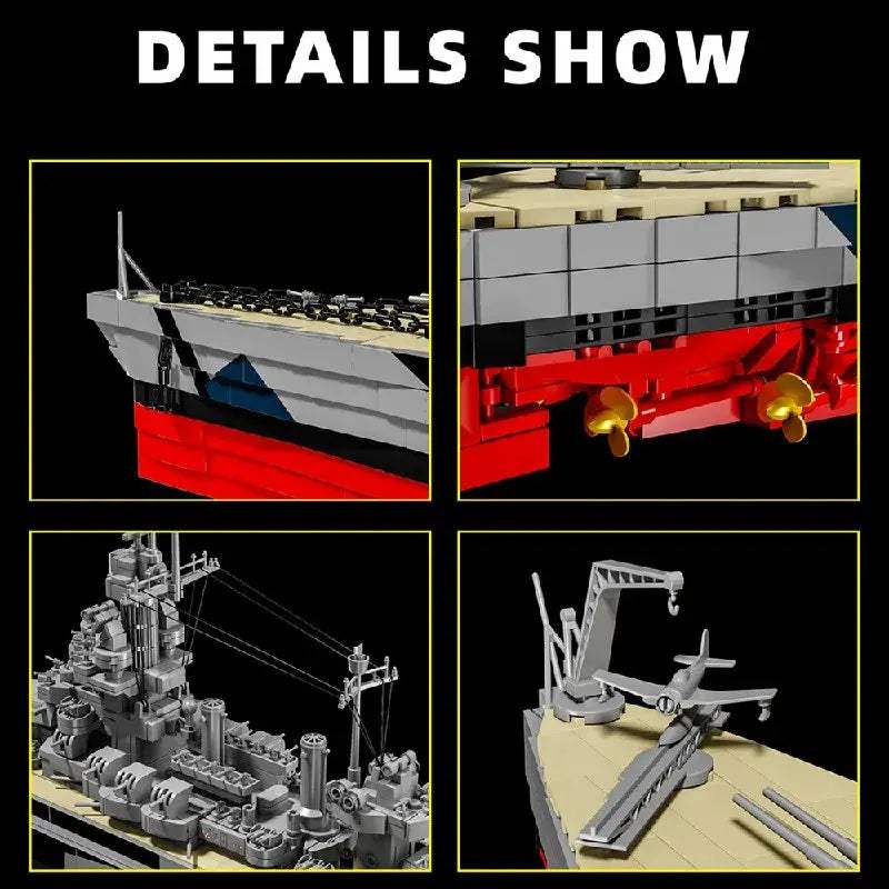 USS Colorado 1:300 Battleship Building Blocks Model Set Display Ready - ToylandEU