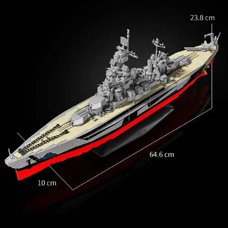 USS Colorado 1:300 Battleship Building Blocks Model Set Display Ready - ToylandEU