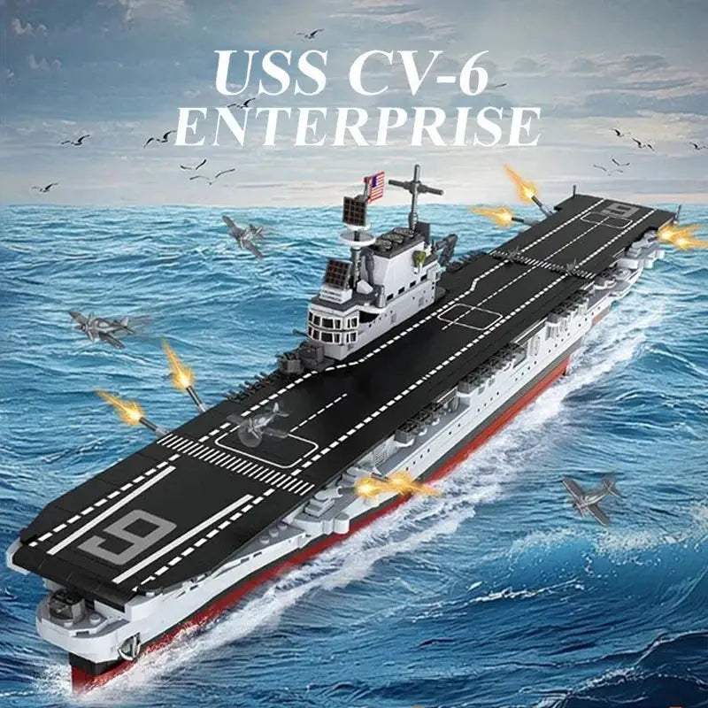 USS Enterprise WWII Warship Building Blocks Educational Set - ToylandEU