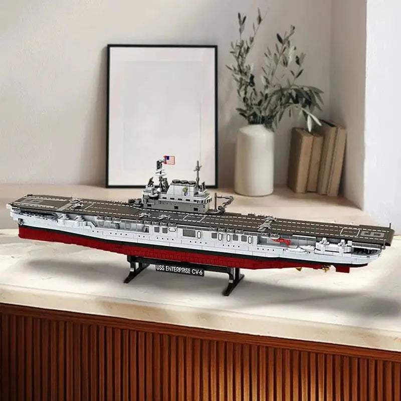 USS Enterprise WWII Warship Building Blocks Educational Set - ToylandEU