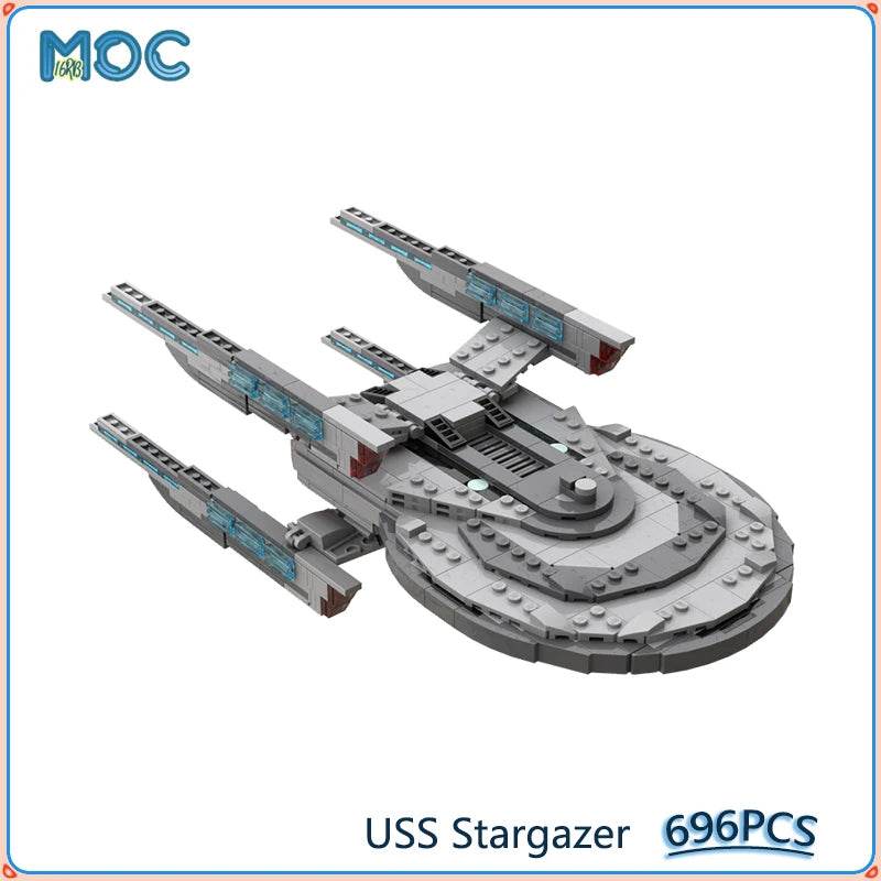 USS Stargazer 1:1680 Scale Model MOC Building Blocks 696PCS Building Bricks MOC - ToylandEU