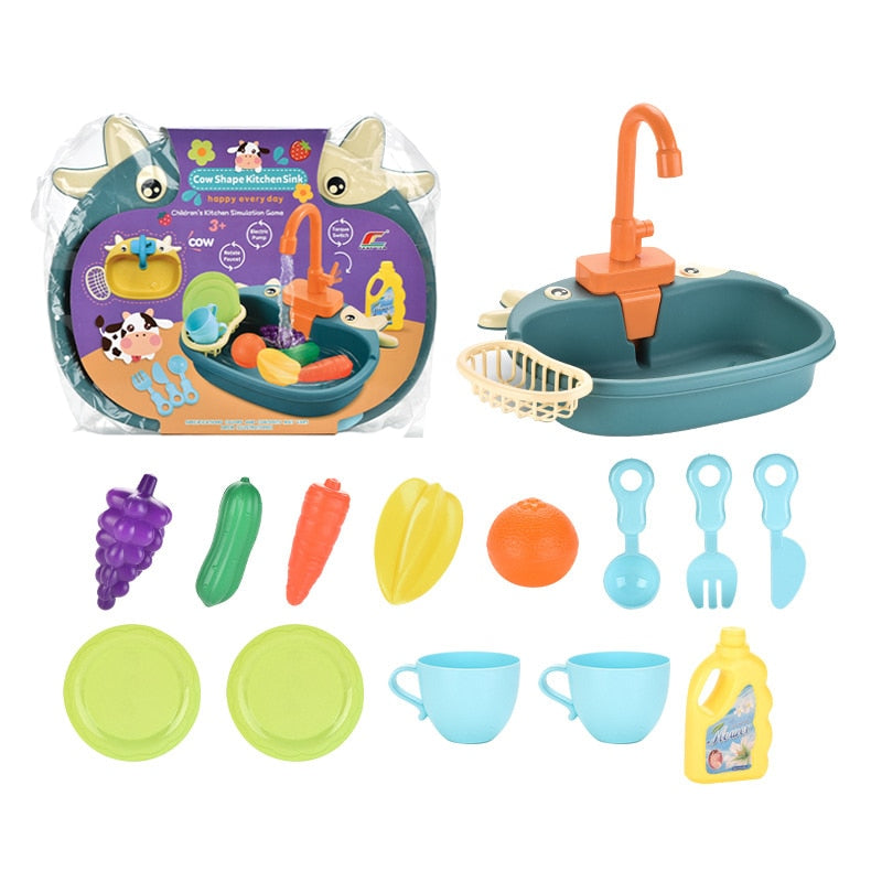 Role Playing Kids Mini Kitchen Toys Set with Electric Dishwasher - Educational Summer Toys Toyland EU Toyland EU