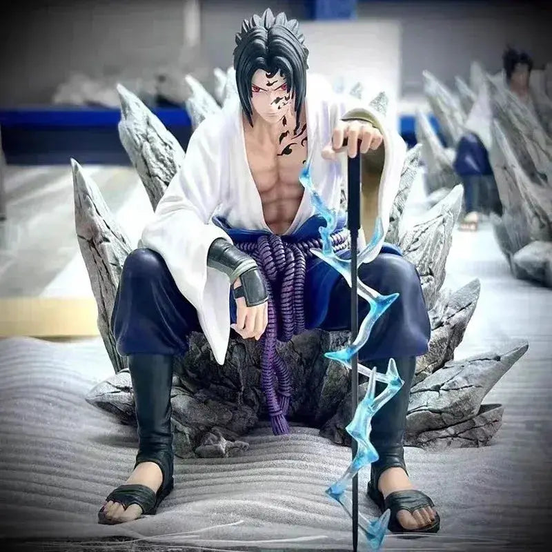 Uchiha Sasuke Mantra Seal Action Figure Sitting Pose, Naruto Shippuden Anime Figurines 18 CM - ToylandEU