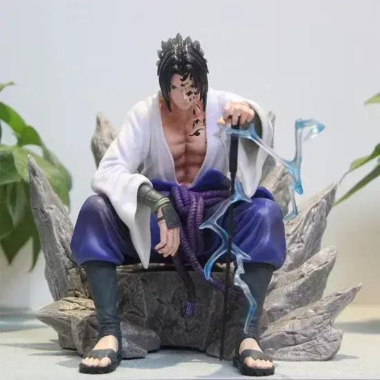Uchiha Sasuke Mantra Seal Action Figure Sitting Pose, Naruto Shippuden Anime Figurines 18 CM - ToylandEU