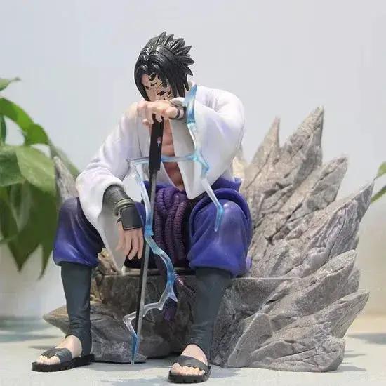 Uchiha Sasuke Mantra Seal Action Figure Sitting Pose, Naruto Shippuden Anime Figurines 18 CM - ToylandEU