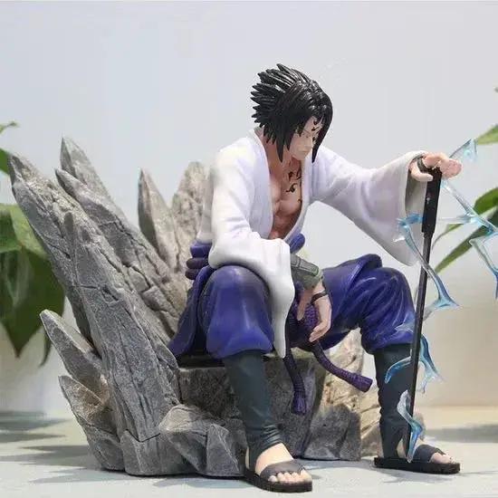 Uchiha Sasuke Mantra Seal Action Figure Sitting Pose, Naruto Shippuden Anime Figurines 18 CM - ToylandEU