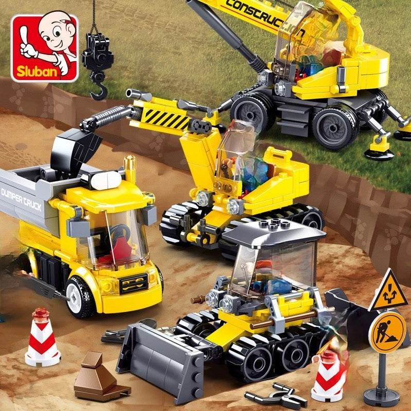 Ultimate Construction Adventure: Building Blocks Set with Crane & Trucks - ToylandEU