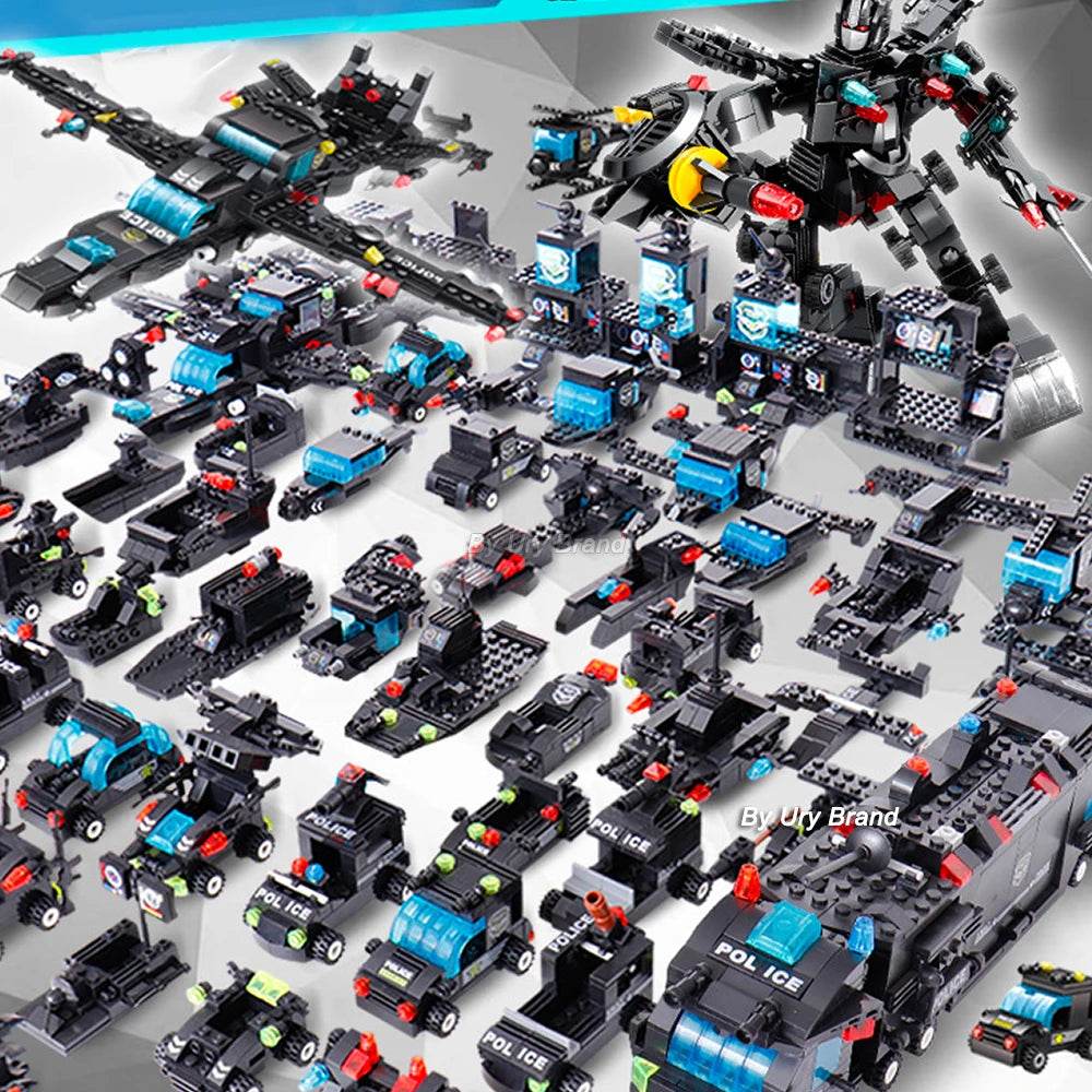 Ultimate SWAT Team Police Station Building Blocks Set with Military Vehicle - ToylandEU