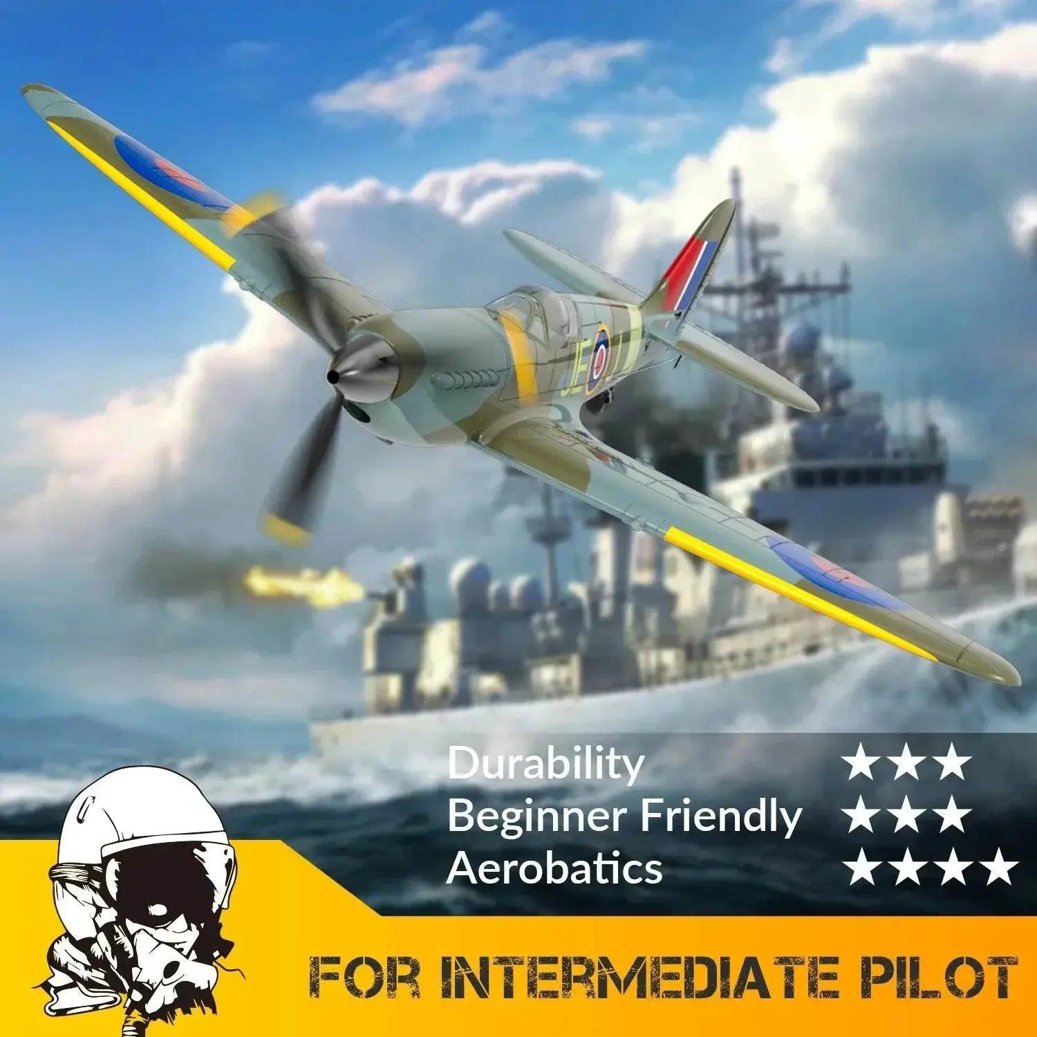  Ultimate Volantex Spitfire EPP 400mm RC Warbird with Aerobatic Key  -  ToylandEU™
