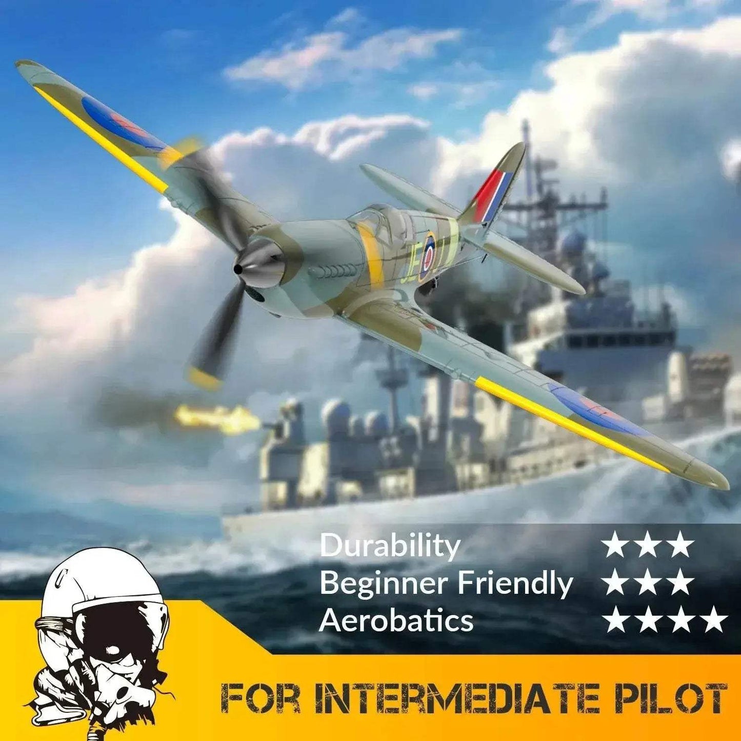  Ultimate Volantex Spitfire EPP 400mm RC Warbird with Aerobatic Key  -  ToylandEU™