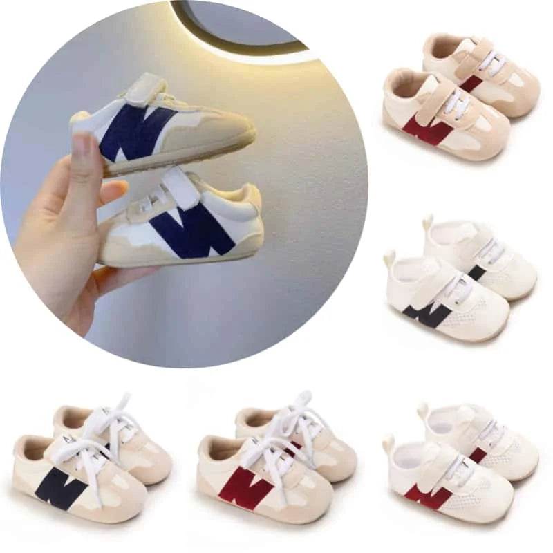 Ultra Comfortable Baby Sneakers Letters Splicing Design Non Slip First Walkers For Infants - ToylandEU