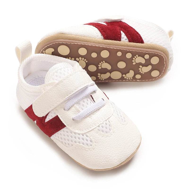 Ultra Comfortable Baby Sneakers Letters Splicing Design Non Slip First Walkers For Infants - ToylandEU