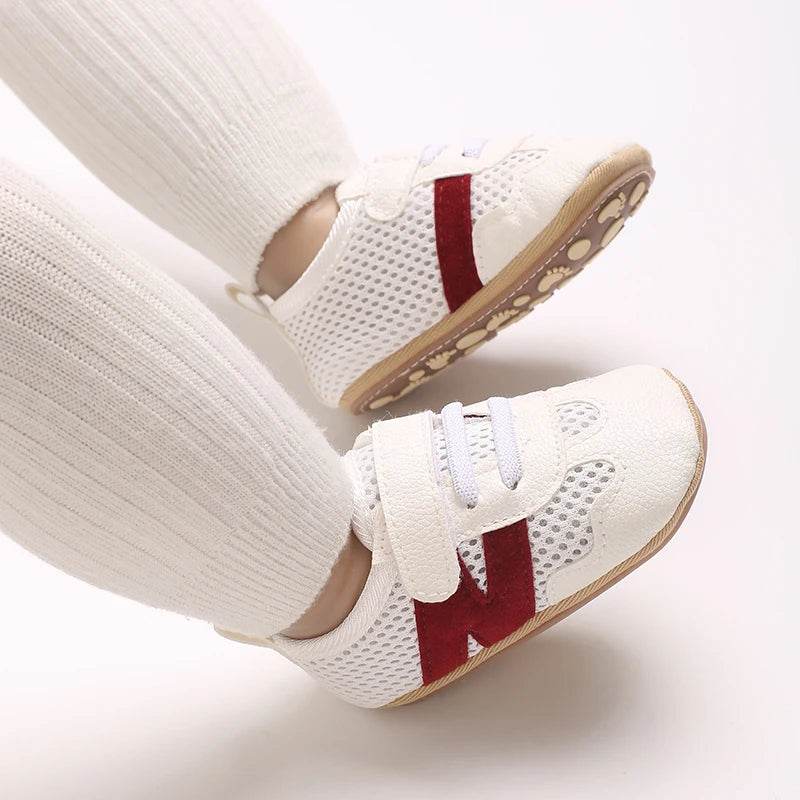 Ultra Comfortable Baby Sneakers Letters Splicing Design Non Slip First Walkers For Infants - ToylandEU