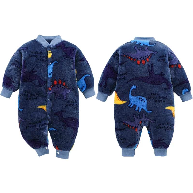 Ultra Cozy Soft Flannel Knit Baby Romper Unisex 0 To 18 Months For Winter Spring All Day Comfort - ToylandEU