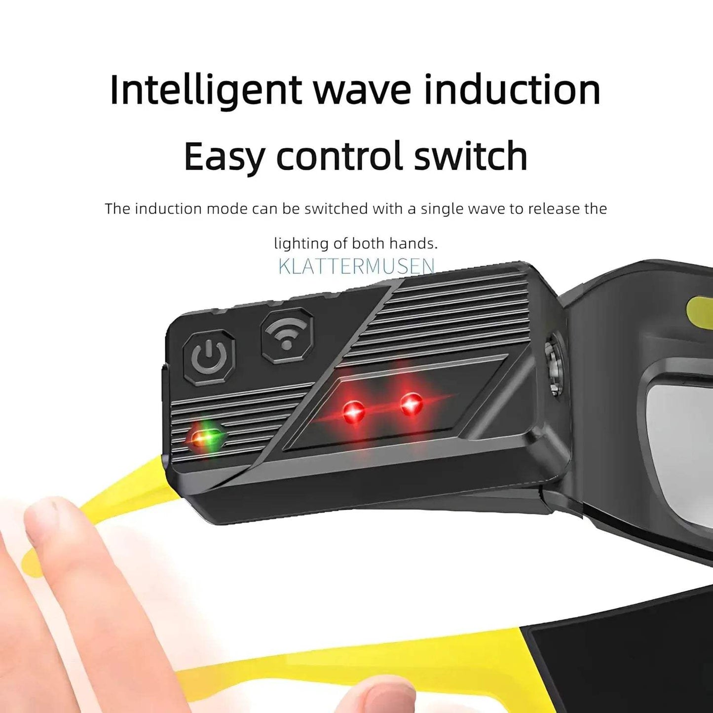 Ultra Light Hands Free Headlamp With Wave Sensor USB Rechargeable - ToylandEU