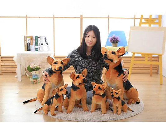 Ultra Realistic Plush Toy Sitting German Shepherd For Kids - ToylandEU