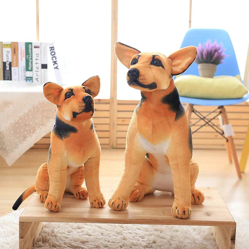 Ultra Realistic Plush Toy Sitting German Shepherd For Kids - ToylandEU