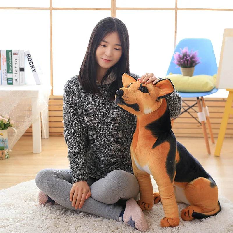 Ultra Realistic Plush Toy Sitting German Shepherd For Kids - ToylandEU
