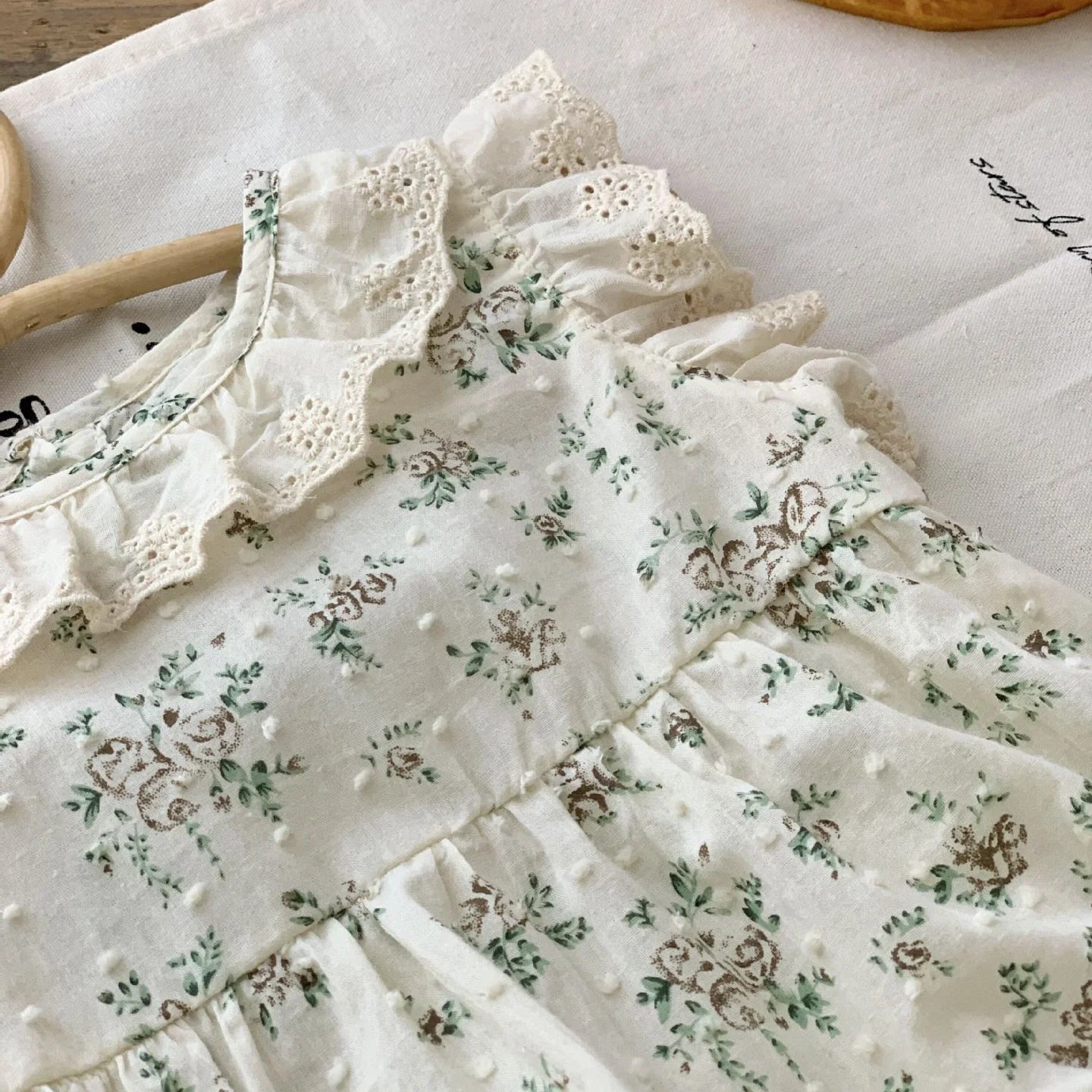 Ultra Soft Baby Bodysuits Flower Ruched Fly Sleeve For Newborn Girls 0 To 24 Months - ToylandEU