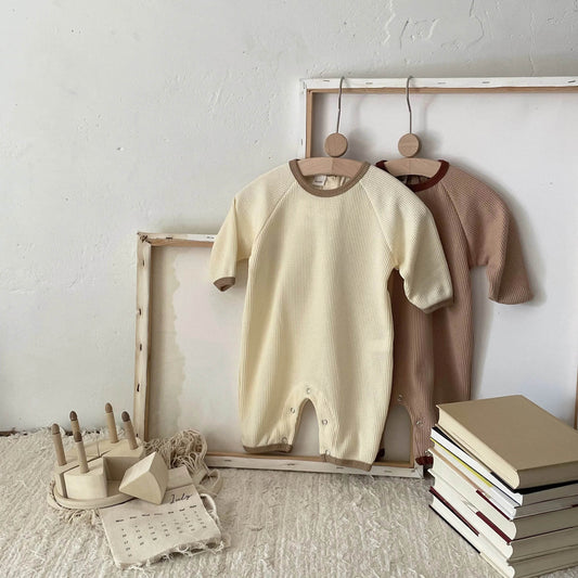 Ultra Soft Breathable Knit Cotton Premium Romper Long Sleeve Unisex For Newborns - ToylandEU