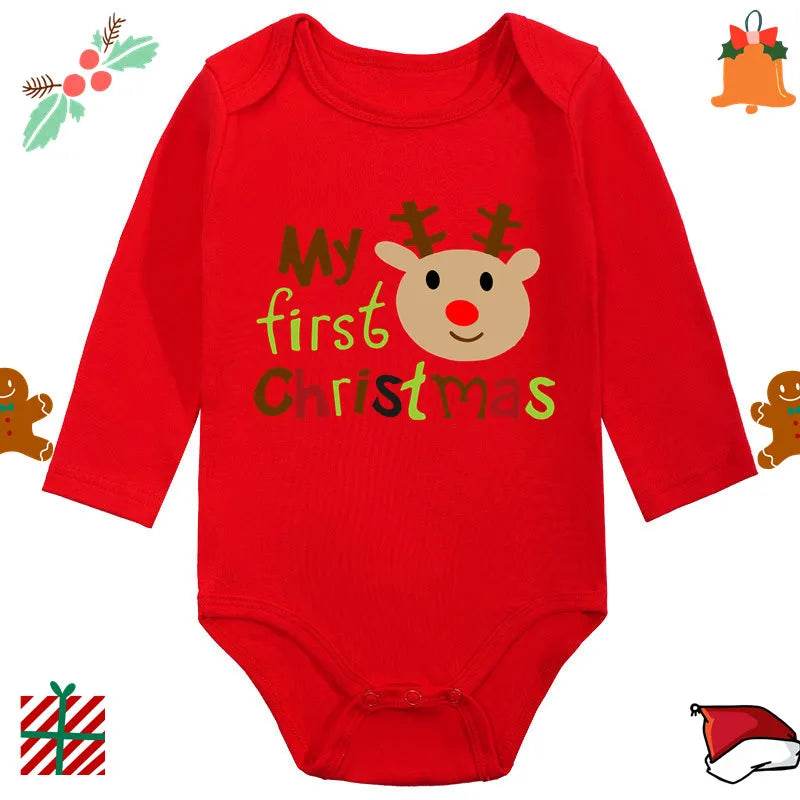 Ultra Soft Cotton Baby Romper Unisex Santa Elk Print Christmas For Newborns 0 To 12 Months - ToylandEU