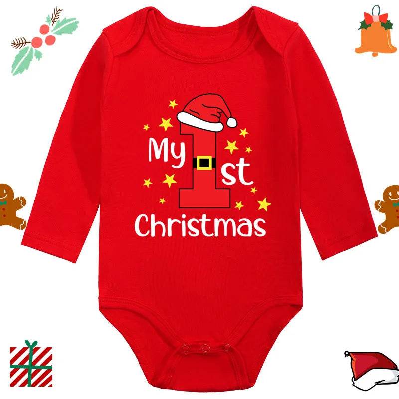 Ultra Soft Cotton Baby Romper Unisex Santa Elk Print Christmas For Newborns 0 To 12 Months - ToylandEU