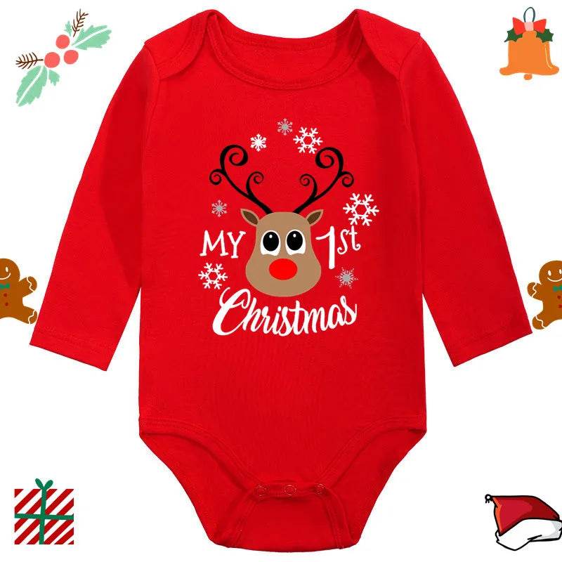 Ultra Soft Cotton Baby Romper Unisex Santa Elk Print Christmas For Newborns 0 To 12 Months - ToylandEU