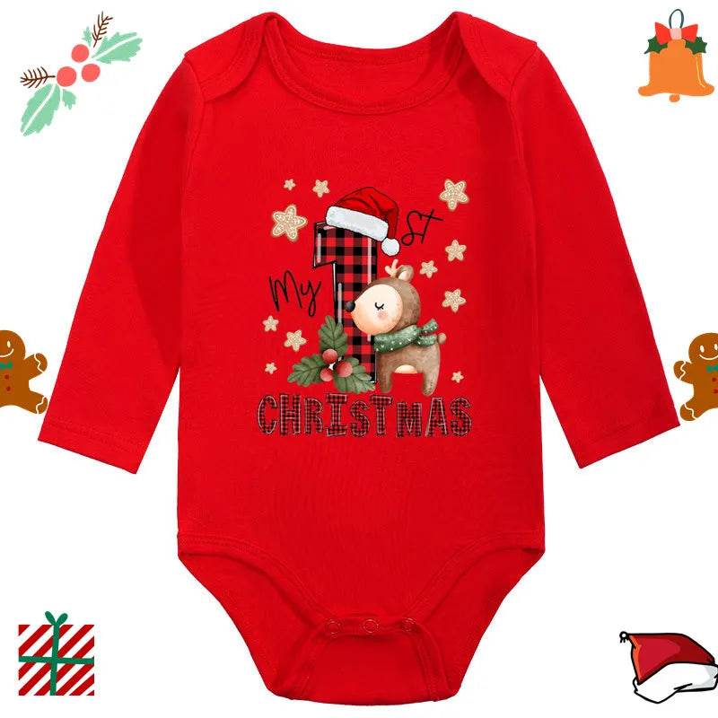 Ultra Soft Cotton Baby Romper Unisex Santa Elk Print Christmas For Newborns 0 To 12 Months - ToylandEU