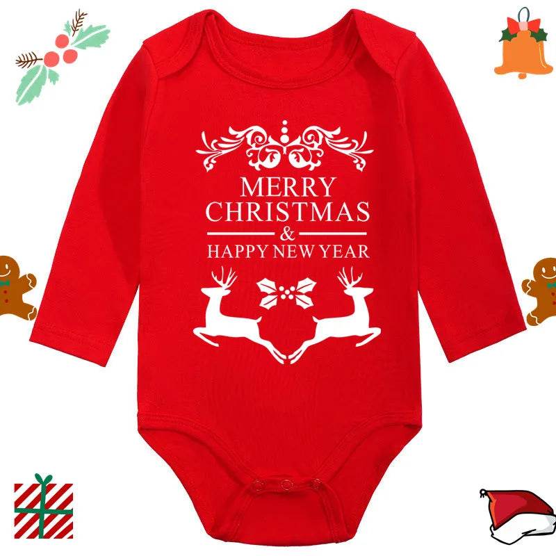 Ultra Soft Cotton Baby Romper Unisex Santa Elk Print Christmas For Newborns 0 To 12 Months - ToylandEU