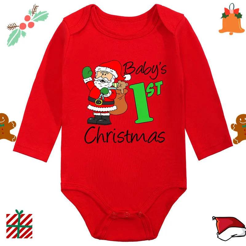 Ultra Soft Cotton Baby Romper Unisex Santa Elk Print Christmas For Newborns 0 To 12 Months - ToylandEU