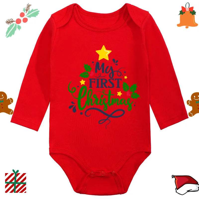 Ultra Soft Cotton Baby Romper Unisex Santa Elk Print Christmas For Newborns 0 To 12 Months - ToylandEU