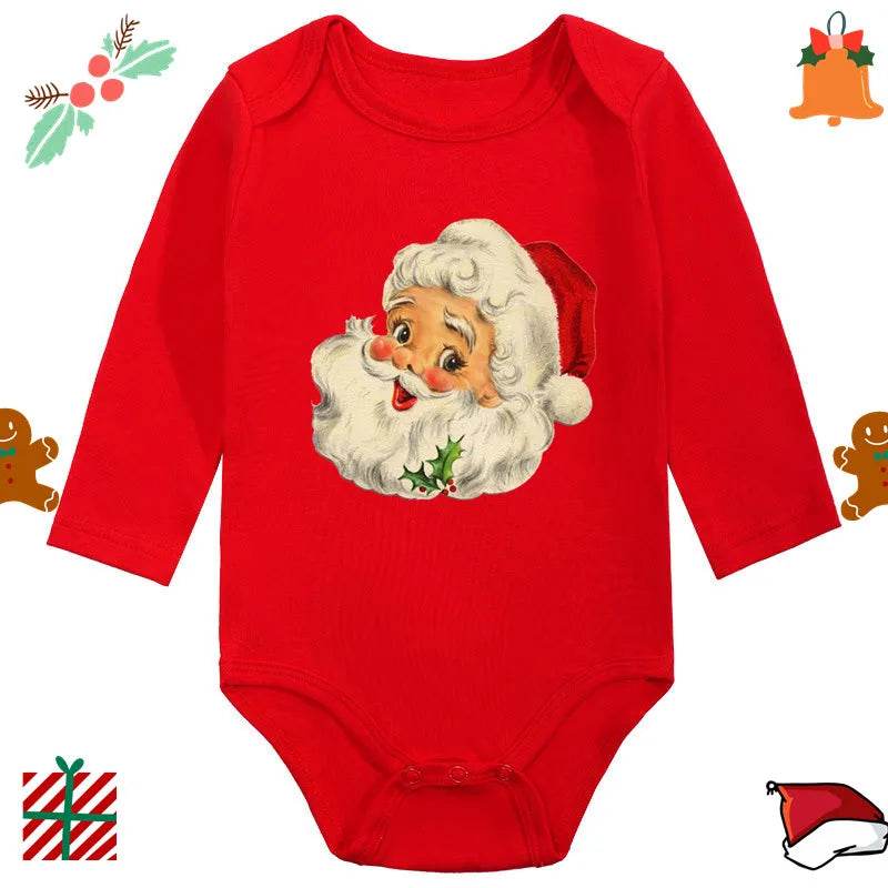 Ultra Soft Cotton Baby Romper Unisex Santa Elk Print Christmas For Newborns 0 To 12 Months - ToylandEU