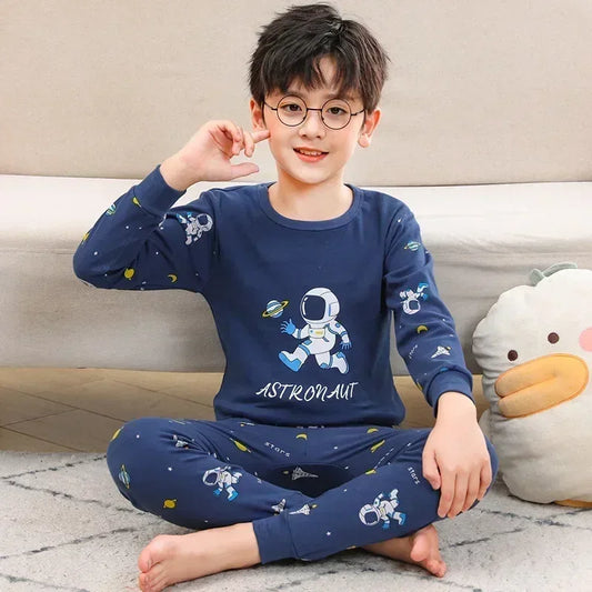 Ultra Soft Cotton Pajama Set Astronaut Blue For Boys Ages 7 To 13 - ToylandEU