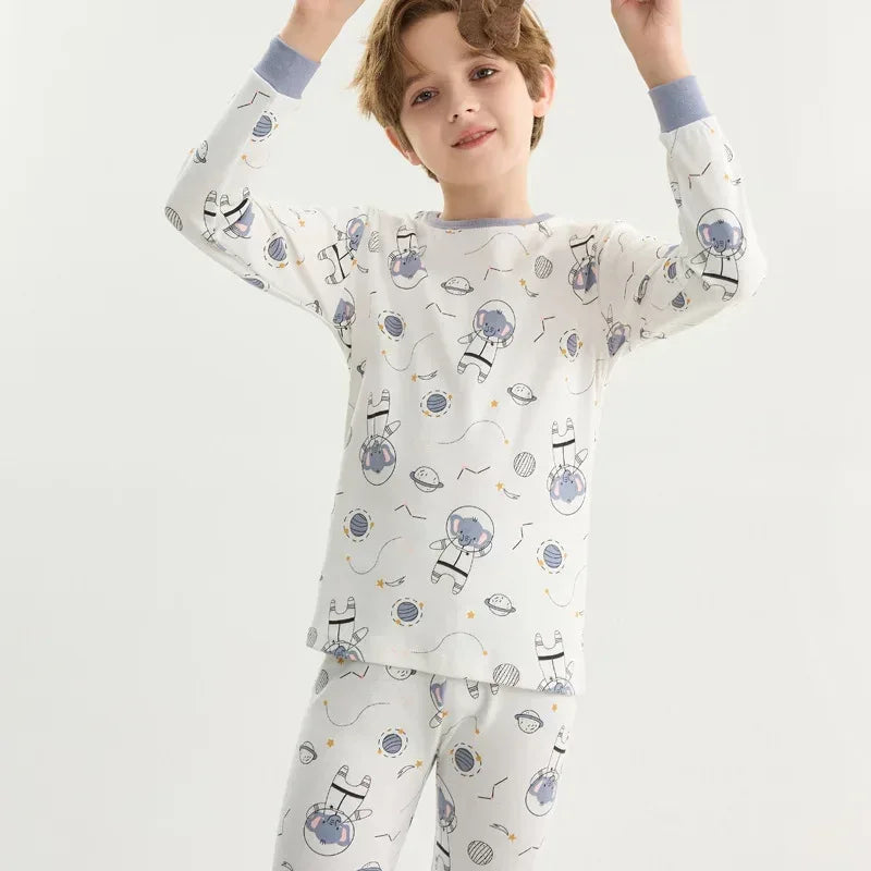 Ultra Soft Cotton Pajama Set Astronaut Blue For Boys Ages 7 To 13 - ToylandEU