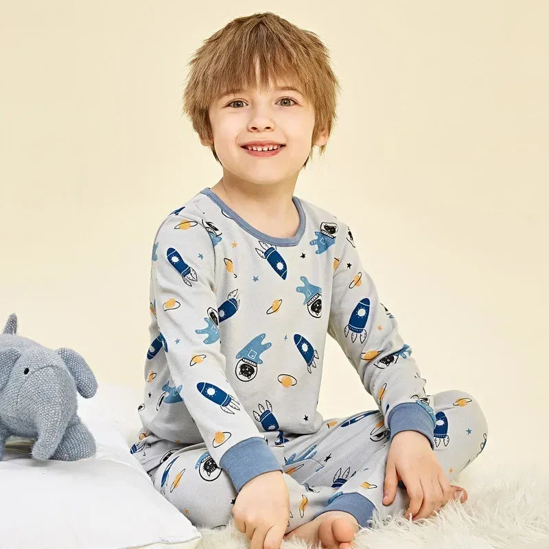 Ultra Soft Cotton Pajama Set Astronaut Blue For Boys Ages 7 To 13 - ToylandEU