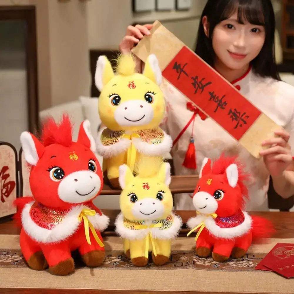 Ultra Soft PP Cotton Horse Plush Toy With Flower Design - ToylandEU