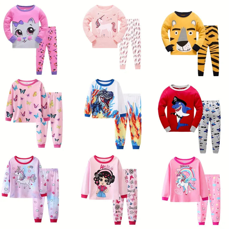 Ultra Soft Premium Kids Cotton Pajama Sets With All Season Cartoon Unicorn Print For Girls - ToylandEU
