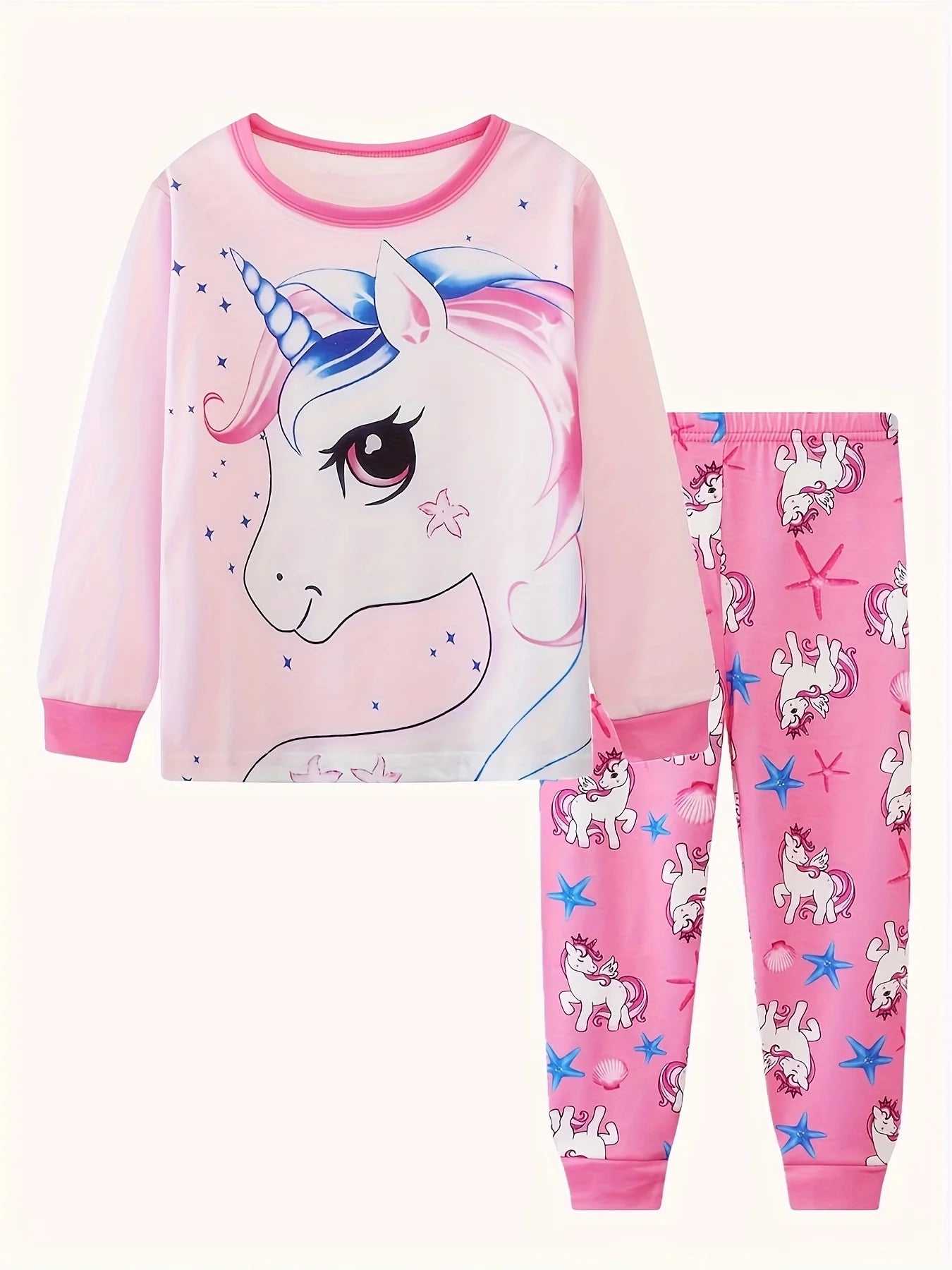 Ultra Soft Premium Kids Cotton Pajama Sets With All Season Cartoon Unicorn Print For Girls - ToylandEU