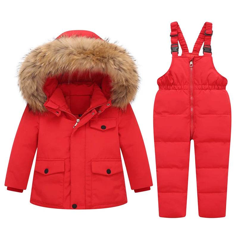 Ultra Warm Kids Down Jacket Real Fur For Boys And Girls - ToylandEU