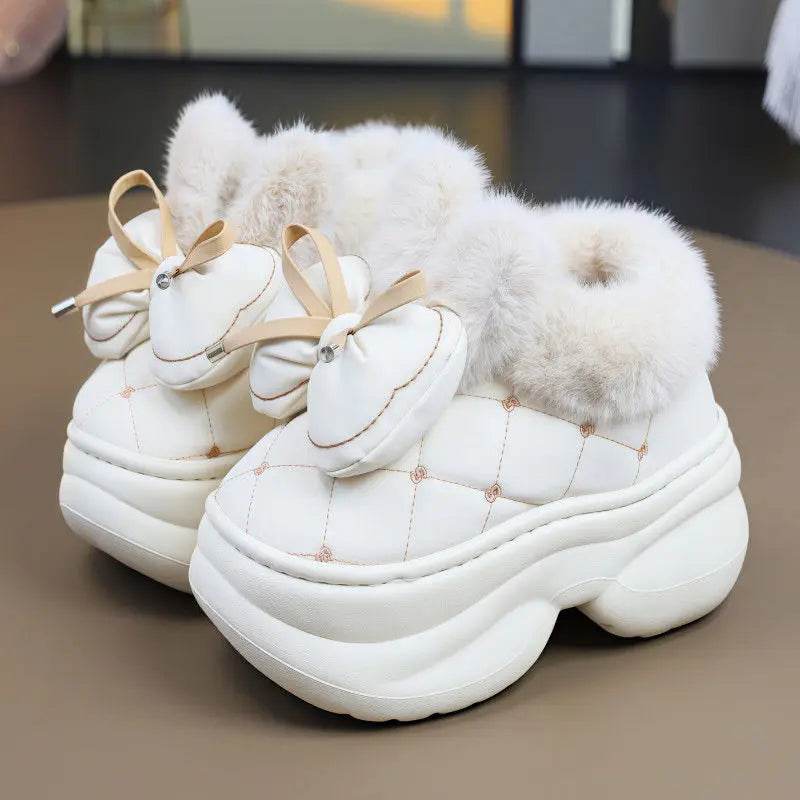 Ultra Warm Slippers With 8cm High Boot Design And Bunny Ear Detailing And Faux Fur Lining For Women - ToylandEU