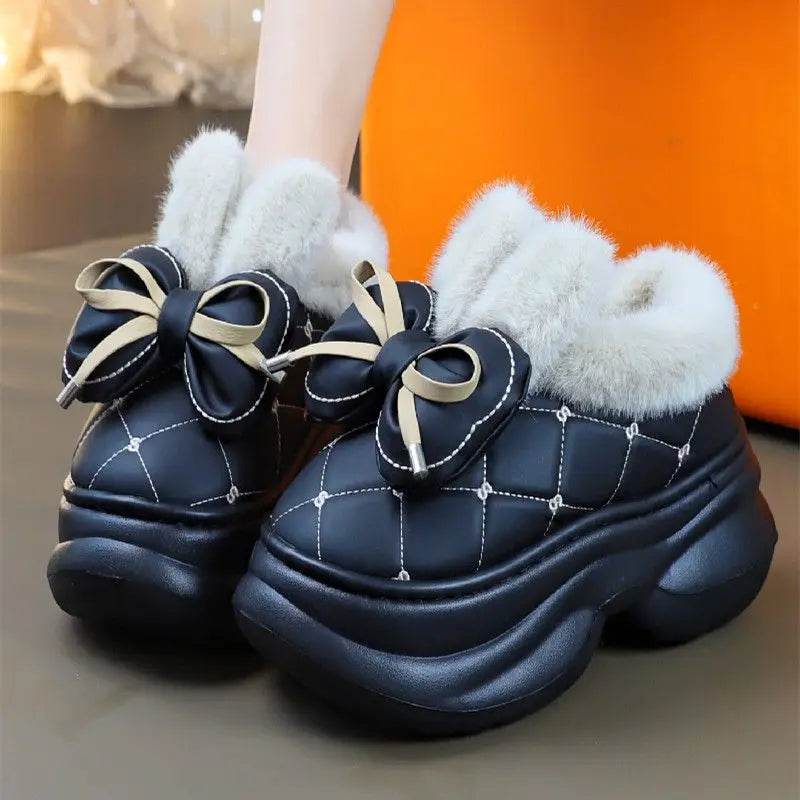 Ultra Warm Slippers With 8cm High Boot Design And Bunny Ear Detailing And Faux Fur Lining For Women - ToylandEU