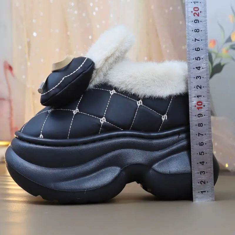 Ultra Warm Slippers With 8cm High Boot Design And Bunny Ear Detailing And Faux Fur Lining For Women - ToylandEU