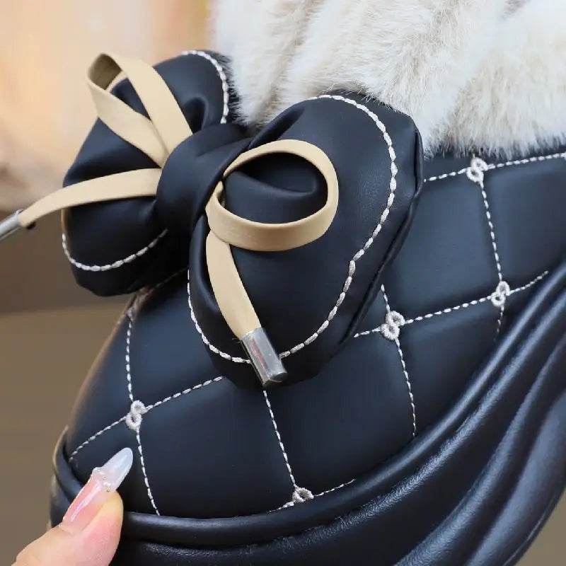 Ultra Warm Slippers With 8cm High Boot Design And Bunny Ear Detailing And Faux Fur Lining For Women - ToylandEU