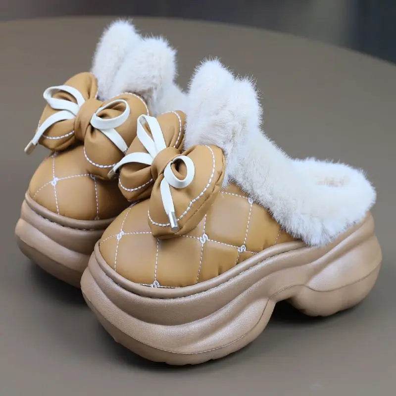 Ultra Warm Slippers With 8cm High Boot Design And Bunny Ear Detailing And Faux Fur Lining For Women - ToylandEU
